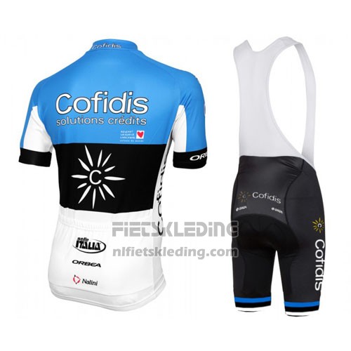 2016 Fietskleding Cofidis Azuur en Zwart Korte Mouwen en Koersbroek